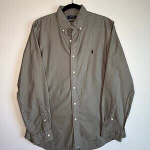 Polo Ralph Lauren Grey Oxford Button Down Shirt, Men's L